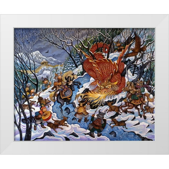 Bell, Bill 24x20 White Modern Wood Framed Museum Art Print Titled - The Red Dragon