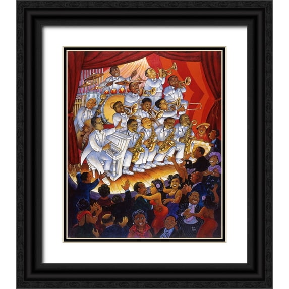 Bell, Bill 26x31 Black Ornate Wood Framed with Double Matting Museum Art Print Titled - Stompin At The Savoy