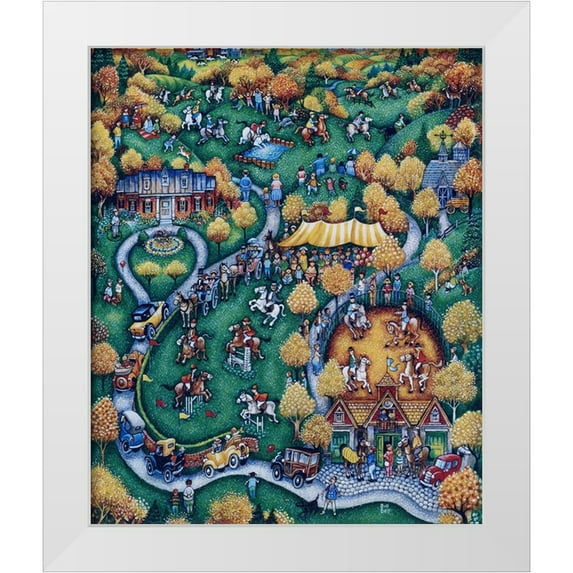 Bell, Bill 26x31 White Modern Wood Framed Museum Art Print Titled - Horse Show