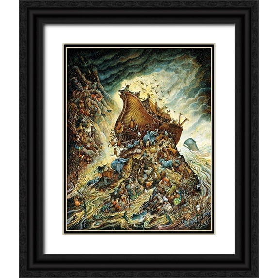 Bell, Bill 26x32 Black Ornate Wood Framed with Double Matting Museum Art Print Titled - The Flood