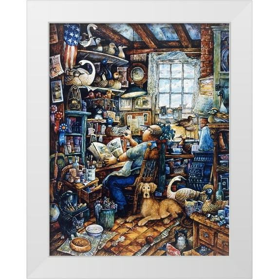 Bell, Bill 26x32 White Modern Wood Framed Museum Art Print Titled - Birdman