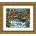 thumbnail image 1 of Bell, Bill 31x26 Gold Ornate Wood Framed with Double Matting Museum Art Print Titled - Hockey Train, 1 of 4