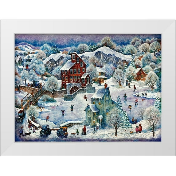 Bell, Bill 32x25 White Modern Wood Framed Museum Art Print Titled - Clinton Mill Snow