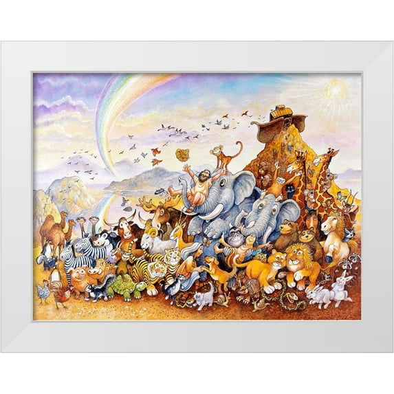 Bell, Bill 32x25 White Modern Wood Framed Museum Art Print Titled - Noahs Happy Ending