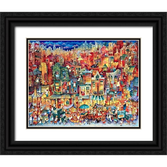 Bell, Bill 32x26 Black Ornate Wood Framed with Double Matting Museum Art Print Titled - Market Day