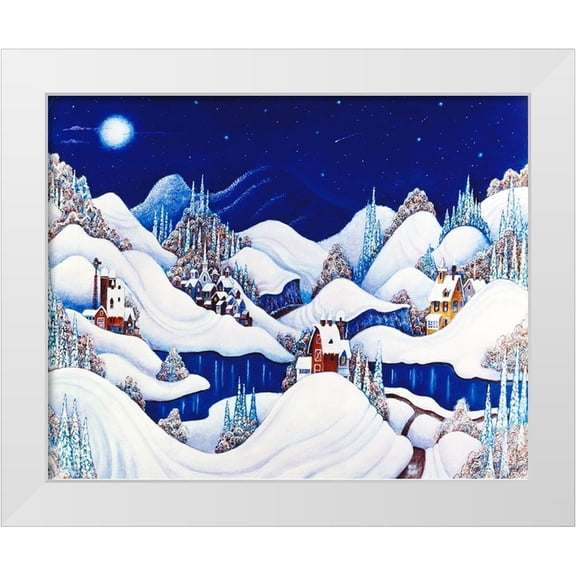 Bell, Bill 32x26 White Modern Wood Framed Museum Art Print Titled - Marshmallow Winter