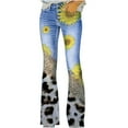 thumbnail image 1 of Bell Bottom Jeans for Women Flared Floral Embroidered Jean Wide Leg Denim Pants, 1 of 8