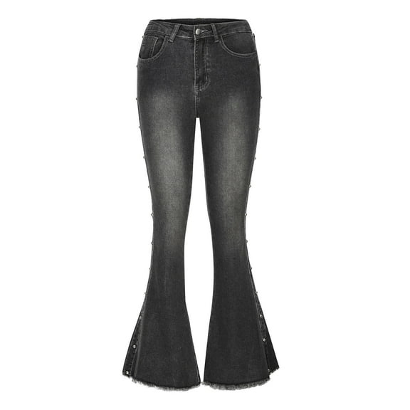 Bell Bottom Jeans for Women Slim Fit Stretch Bootcut Denim Pants High Waist Straight Flare Jeans Vintage Wash Trouser