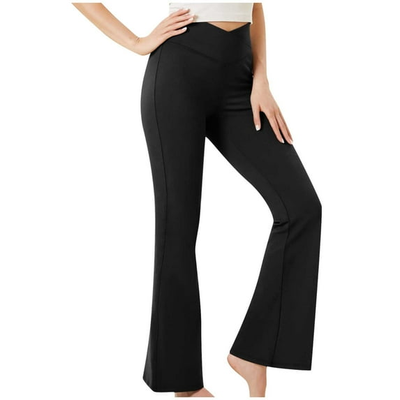 Bell Bottom ,Owordtank Slim Leg Solid Color Workout Pants