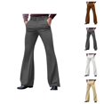 thumbnail image 1 of Mens Bell Bottom Pants 70s 2026 Retro Casual Dress Pants with Pockets Flared Trousers 70s Disco Outfits, 1 of 8