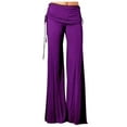 thumbnail image 1 of Bell Bottom Pants for Women Belted Wide Leg High Waist Flare Pants Sport Yoga Running Gym Bootcut Trousers (3X-Large, Purple), 1 of 6