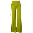 thumbnail image 1 of Bell Bottom Pants for Women Belted Wide Leg High Waist Flare Pants Sport Yoga Running Gym Bootcut Trousers (Small, Yellow), 1 of 6