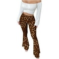 thumbnail image 1 of Bell Bottom Pants for Women Slim Flared High Waist Leggings Leopard Printed Stretch Soft Retro Bootcut Trousers (S, Brown), 1 of 7