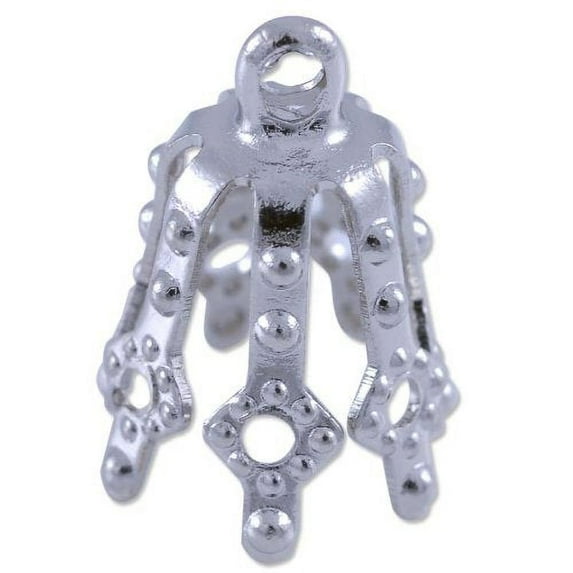 Bell Caps Jewelry Findings - 12mm Silver Color (10-Pcs)