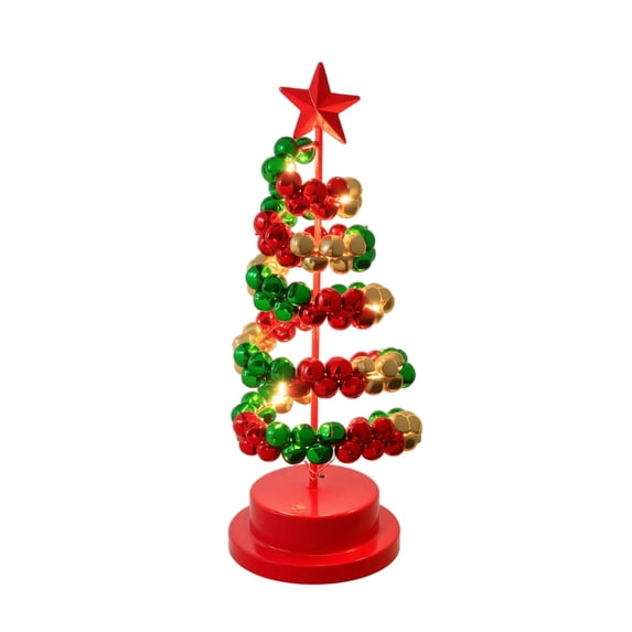 Bell Christmas Tree Decoration With Star Topper, Glowing Tabletop Holiday Ornament For Home, Shelf And Mantel, Warm Led Lighted Tree For Christmas Parties, Gift Exchanges And Festive Gatherings
