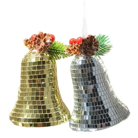 Bell Disco Pendant Cute Fashion Retro Christmas Bell Mirror Reflection Ornaments Christmas Tree Decoration A
