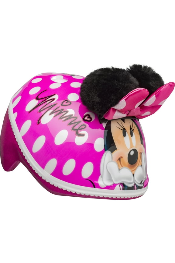 Bell Disney Minnie Mouse Pom Pom Ears Bike Helmet, Punch Pink, Toddler 3+ (48-52cm)