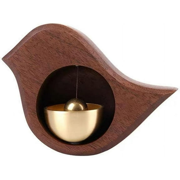 Bell for Door Opening, Magnetic Type Bird Shape Crisp Sound Wooden Bell, Entry Doorbell Gate Bell Chime with Brass Bell, Hanging Bell for Door Entrance Fridge Shop(Size:10x8cm)