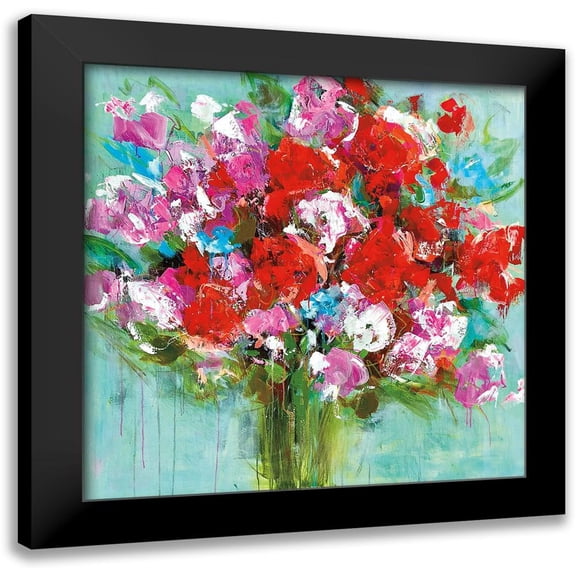 Bell, Emma 12x12 Black Modern Framed Museum Art Print Titled - Red Roses