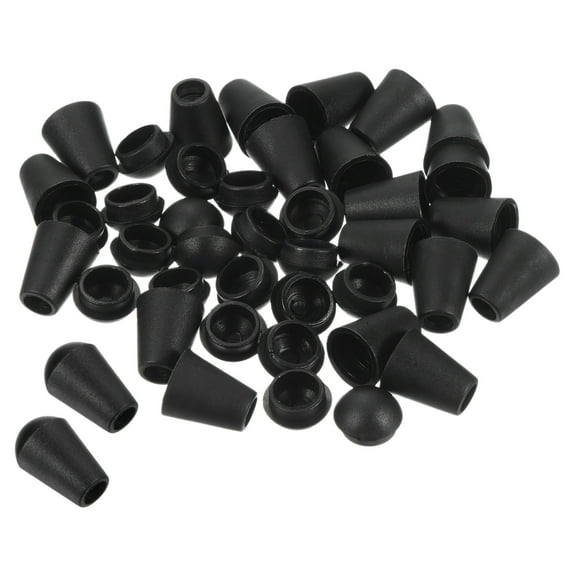 Bell End Stopper, Cord Rope Lock for Drawstring Bag, Black 50 Pack