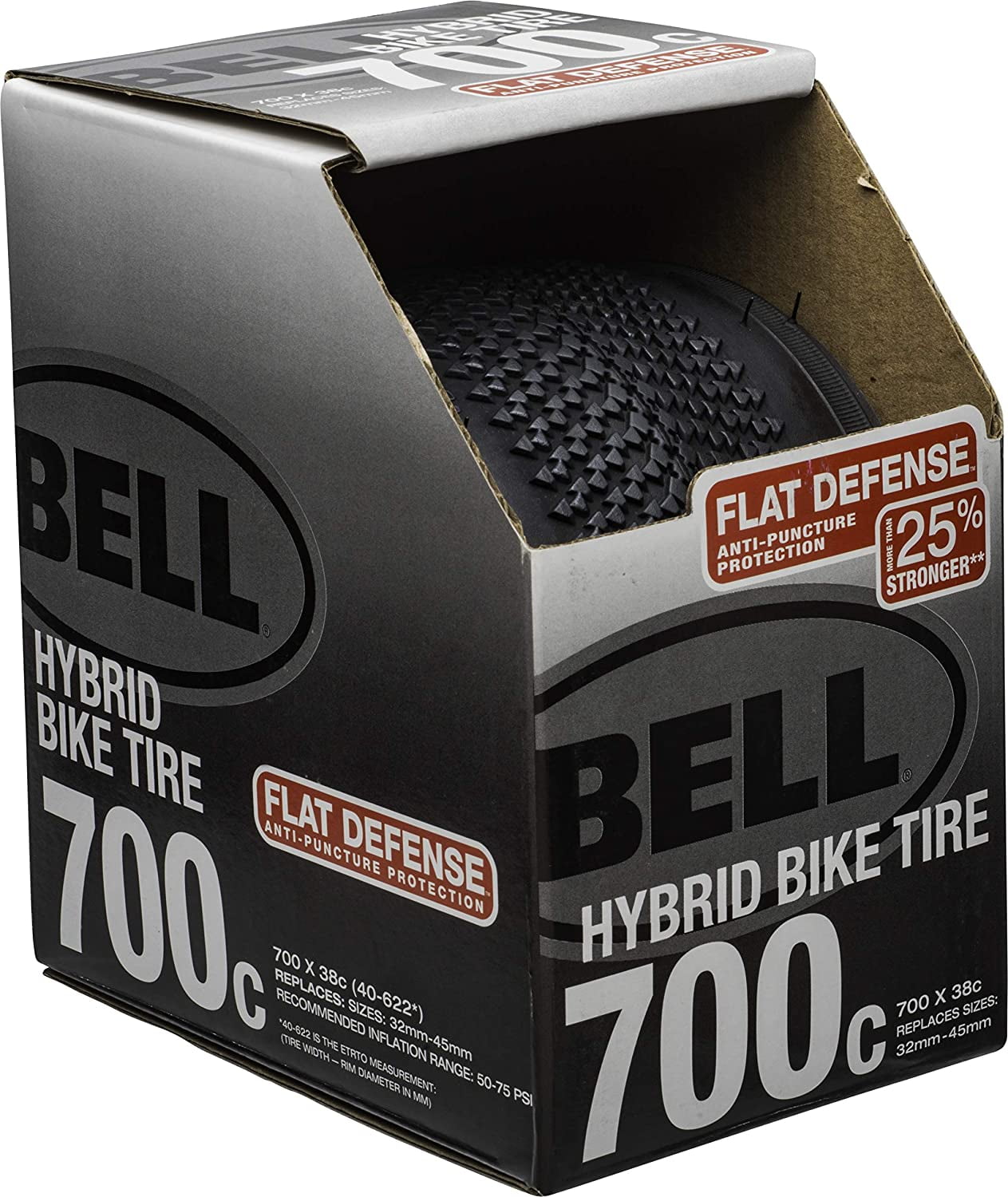 Bell Flat Defense Hybrid Bike Tire 700" x 28", Black - Walmart.com