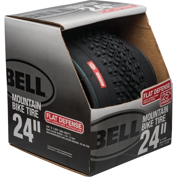 Bell Flat Defense Mountain Bike Tire, 24" x 1.75-2.125", Black