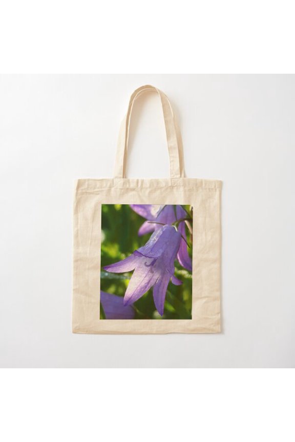 Bell Flower Canvas Tote Bags, Reusable Shopping Bag