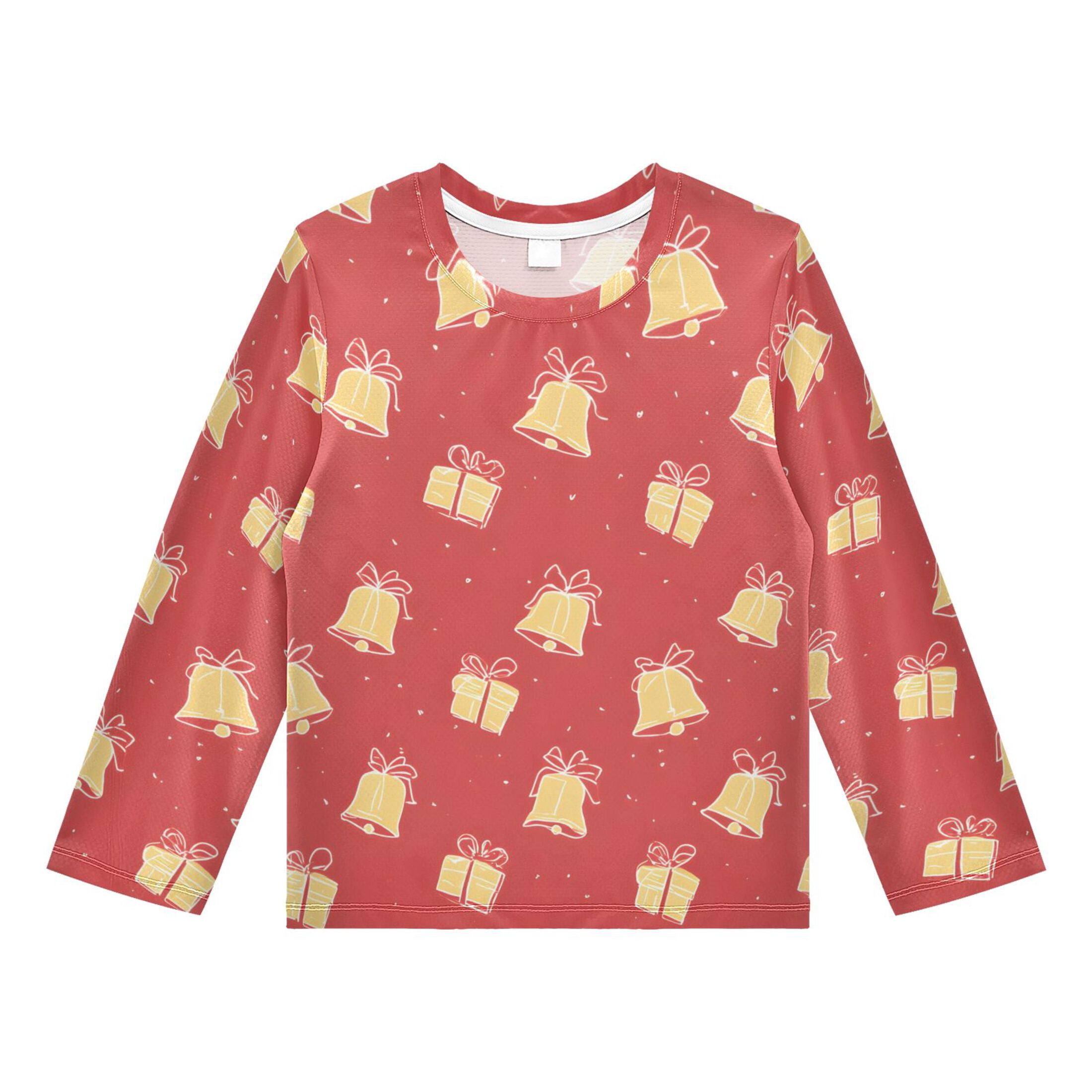 Bell Gift Gold Pattern Boys' Rash Guard Shirts UPF 50 Plus Sun ...