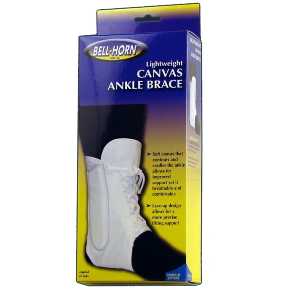 Bell-Horn Lightweight Canvas Ankle Brace, XSmall 5.5 - 7"