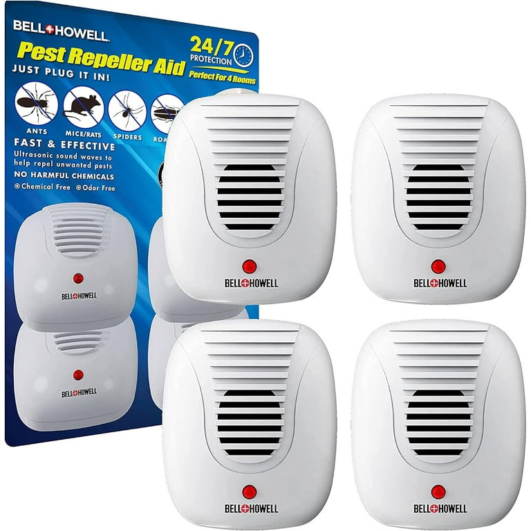 Bell Howell 4Pcs Ultrasonic Pest Repeller Home Kit Mice Roaches Control Ultrasonic Rodent Repellent Walmart