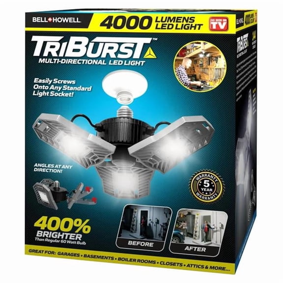 Bell & Howell 6015029 TriBurst Plastic LED Standard Base Multi-Directional Socket Light