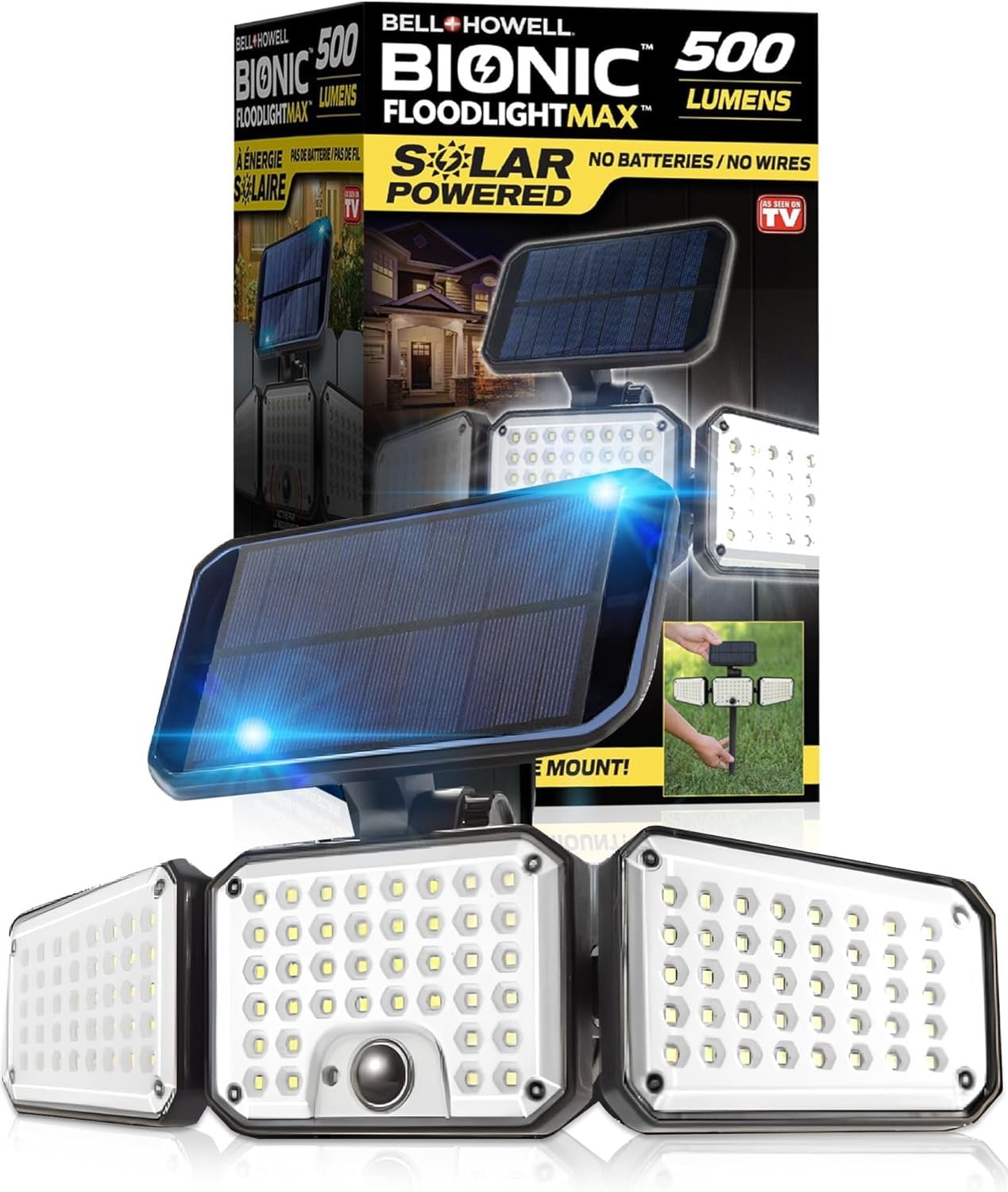 Bell+Howell Bionic Flood Light AS SEEN ON TV, 500 Lumen Deluxe Version Bionic Floodlight, LED