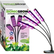 Bell+Howell Bionic Grow Light for Indoor Plants 4 Heads Flexible Growing Lamp with 8 Brightness Settings, 3 Light Modes Including Full Spectrum UV Light Growing Plant Light As Seen On TV