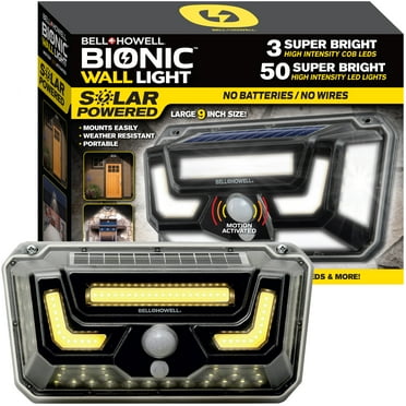 Bell + Howell Bionic Outdoor Wall Light Solar Powered Motion Sensor Waterproof LED for Porch