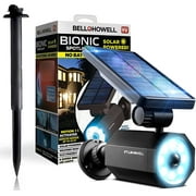 Bell + Howell Bionic Spotlight, 25 ft. Motion Sensor, Solar Sun Panels, Outdoor Lighting- Black