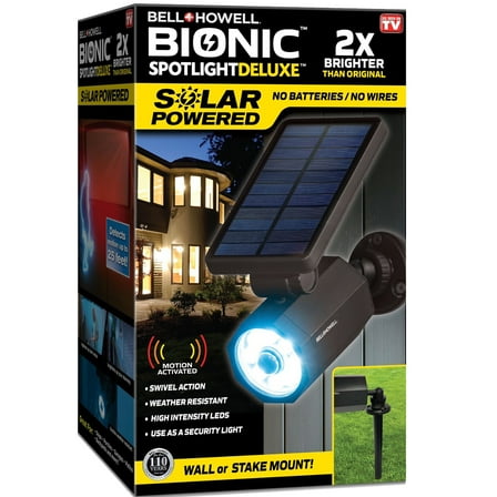 Bell + Howell Bionic Spotlight Deluxe Solar Powered Outdoor Motion Sensor LED Security Light