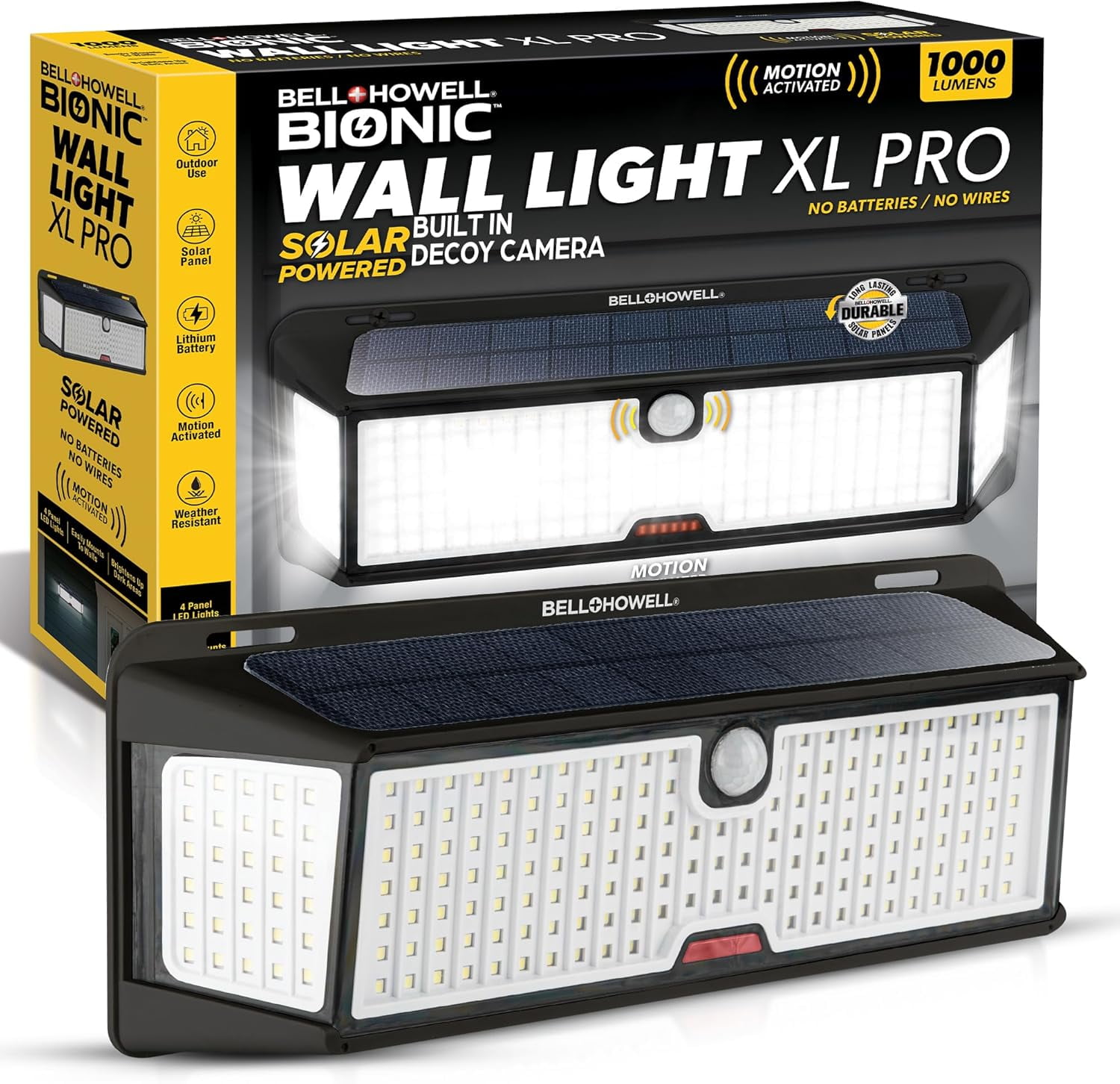 Bell + Howell Bionic Wall Light XL Pro Outdoor Solar Powered Light Motion Sensor 1000 Lumens LED