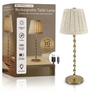 Bell + Howell Cordless Rechargeable LED Table Lamp Touch Control Dimmable 3 Modes USB-C Twisted Base Taupe