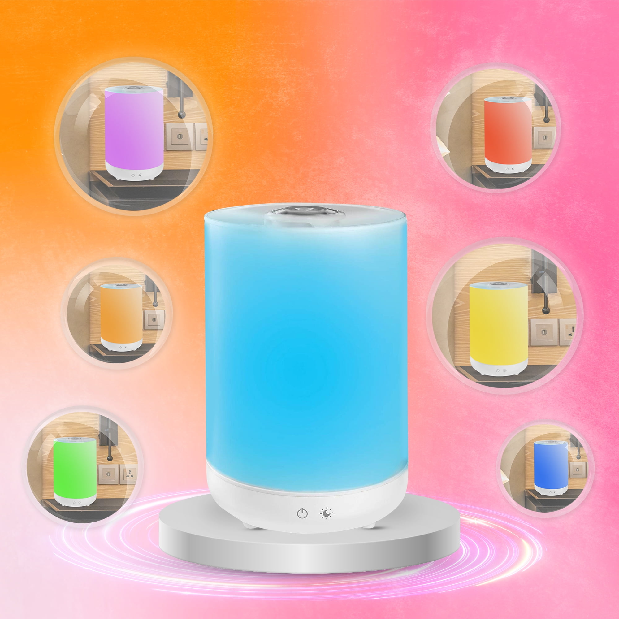 1 Gallon White Ultrasonic Color Changing Humidifier and Aroma Diffuser