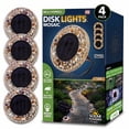 thumbnail image 1 of Bell+Howell Solar Outdoor Mosaic Disk Lights, 4 Pack Ultra-Premium Glass Decorative Pathway, Solar Outdoor Waterproof Disk, LED Pathway, Auto On/Off Lights - Tan, 1 of 11