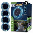 thumbnail image 1 of Bell+Howell Solar Outdoor Mosaic Disk Lights, 4 Pack Ultra-Premium Glass Decorative Pathway, Solar Outdoor Waterproof Disk, LED Pathway, Auto On/Off Lights - Blue, 1 of 10