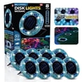 thumbnail image 1 of Bell+Howell Solar Outdoor Mosaic Disk Lights, 8 Pack Ultra-Premium Glass Decorative Pathway, Solar Outdoor Waterproof Disk, LED Pathway, Auto On/Off Lights - Blue, 1 of 11