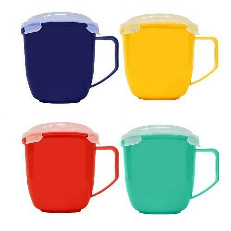 Bell & Howell Set of 4 Microwave Mugs with Vented Lids - Assorted