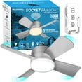 thumbnail image 1 of Bell+Howell Silver LED Socket Ceiling Fan with Remote Control, 1 of 8