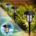 thumbnail image 1 of Bell + Howell Jumbo Solar Pathway Lights Outdoor with Wireless Remote, 2-in-1 Solar Flame Lights & White LED, 4 Pack, 1 of 8