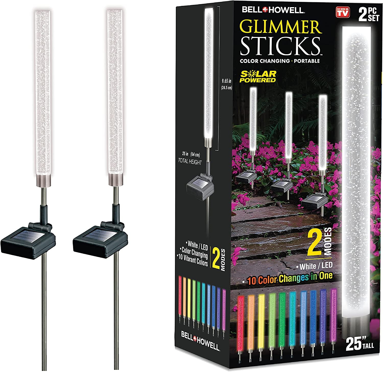 Solar Powered LED Color Changing Pathway Light Multipack