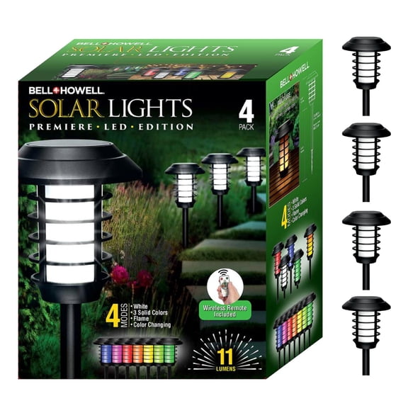 Bell + Howell Solar Powered Color Changing Pathway Lights with Remote