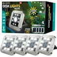thumbnail image 1 of Bell + Howell Solar-Powered Disk Lights - Outdoor Path Lights with 8 LED Bulbs, Stainless Steel Square Design - 4PK, 1 of 4