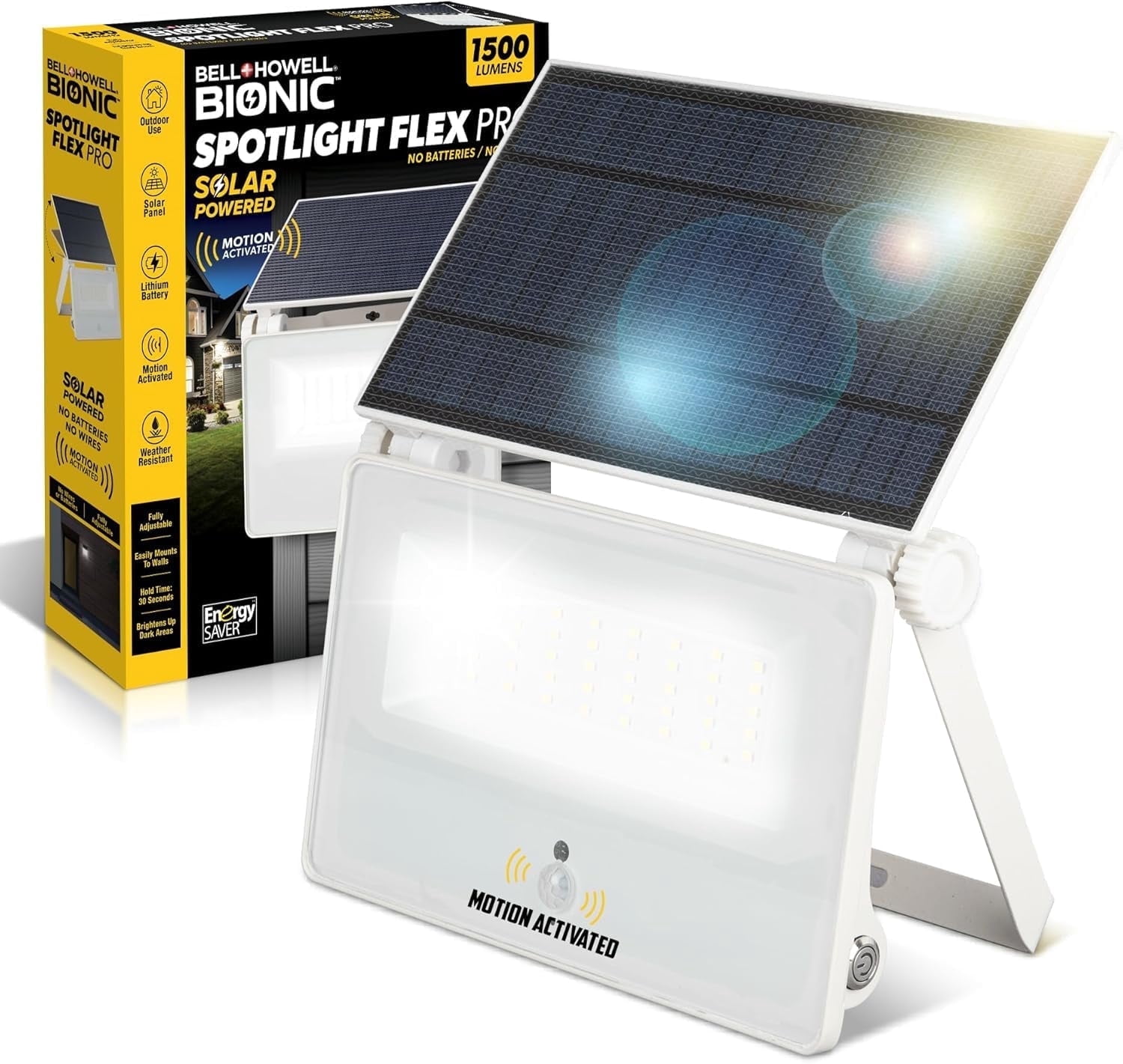 Bell + Howell Spotlight Flex PRO - 1500 Lumens Solar Flood Lights ...