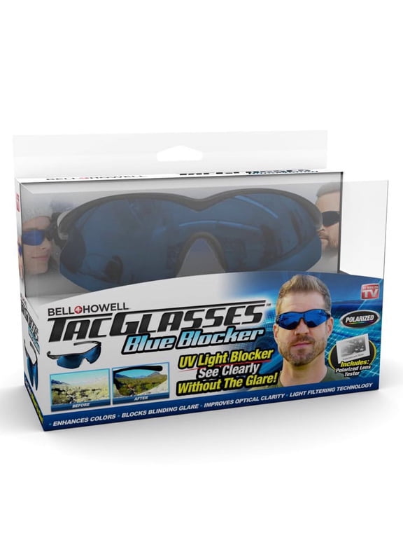 Tac Glasses Military Style Sunglasses that Reduce Glare, with Blue Lens, As Seen on TV